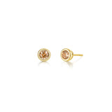 November Bezel Birthstone Earrings