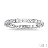 1 1/10 Ctw Round Cut Diamond Eternity Band in 14K White Gold