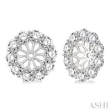 2 Ctw Round Cut Diamond Earrings Jacket in 14K White Gold