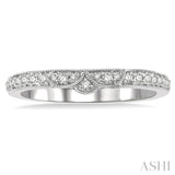 1/6 Ctw Tri Arc Center Round Cut Diamond Wedding Band in 14K White Gold