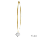 1/2 Ctw Cushion Shape Lovebright Round Cut Diamond Earrings in 14K Yellow & White Gold