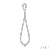 1/2 Ctw Pear Shape Round Cut Diamond Long Earring in 14K White Gold