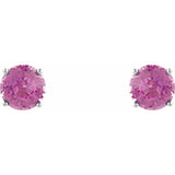 Sterling Silver 4 mm Natural Tourmaline Earrings