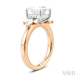 1/2 Ctw Akari Princess Shape Marquise and Round Cut Diamond Semi-Mount Engagement Ring in 14K Rose and White Gold