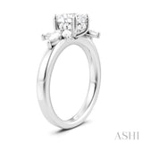 1/2 Ctw Akari Oval Shape Marquise and Round Cut Diamond Semi-Mount Engagement Ring in 14K White Gold