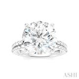 1/10 Ctw Round Shape Round Cut Diamond Semi-Mount Engagement Ring in 14K White Gold