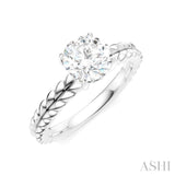 1/20 Ctw Circular Shape Round Cut Diamond Semi-Mount Engagement Ring in 14K White Gold