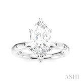 1/6 Ctw Akari Marquise Shape Round Cut Diamond Semi-Mount Engagement Ring in 14K White Gold