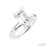 1/6 Ctw Akari Emerald Shape Round Cut Diamond Semi-Mount Engagement Ring in 14K White Gold
