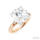 1/5 Ctw Round Shape Round Cut Diamond Semi-Mount Engagement Ring in 14K Rose and White Gold