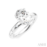 1/6 Ctw Akari Oval Shape Round Cut Diamond Semi-Mount Engagement Ring in 14K White Gold