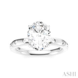 1/6 Ctw Akari Oval Shape Round Cut Diamond Semi-Mount Engagement Ring in 14K White Gold