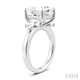 5/8 Ctw Akari Princess Shape Marquise and Round Cut Diamond Semi-Mount Engagement Ring in 14K White Gold