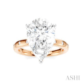 1/5 Ctw Akari Pear Shape Round Cut Diamond Semi-Mount Engagement Ring in 14K Rose and White Gold