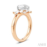 1/2 Ctw Akari Pear Shape Marquise and Round Cut Diamond Semi-Mount Engagement Ring in 14K Rose and White Gold