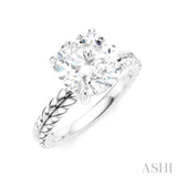 1/20 Ctw Circular Shape Round Cut Diamond Semi-Mount Engagement Ring in 14K White Gold