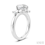 1/2 Ctw Akari Pear Shape Marquise and Round Cut Diamond Semi-Mount Engagement Ring in 14K White Gold