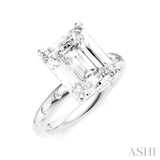 1/5 Ctw Akari Emerald Shape Round Cut Diamond Semi-Mount Engagement Ring in 14K White Gold
