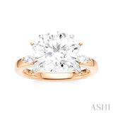 1/2 Ctw Akari Circular Shape Marquise and Round Cut Diamond Semi-Mount Engagement Ring in 14K Rose and White Gold