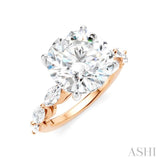 1 Ctw Round Shape Marquise and Round Cut Diamond Semi-Mount Engagement Ring in 14K Rose and White Gold