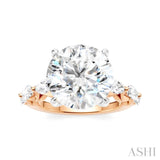 1 Ctw Round Shape Marquise and Round Cut Diamond Semi-Mount Engagement Ring in 14K Rose and White Gold