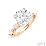 1 Ctw Round Shape Marquise and Round Cut Diamond Semi-Mount Engagement Ring in 14K Rose and White Gold