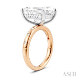 1/5 Ctw Akari Emerald Shape Round Cut Diamond Semi-Mount Engagement Ring in 14K Rose and White Gold