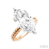 1/8 Ctw Marquise Shape Round Cut Diamond Semi-Mount Engagement Ring in 14K Rose and White Gold