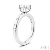 1/6 Ctw Akari Oval Shape Round Cut Diamond Semi-Mount Engagement Ring in 14K White Gold