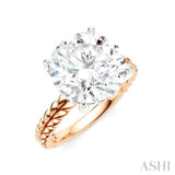1/10 Ctw Round Shape Round Cut Diamond Semi-Mount Engagement Ring in 14K Rose and White Gold