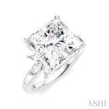 5/8 Ctw Akari Princess Shape Marquise and Round Cut Diamond Semi-Mount Engagement Ring in 14K White Gold