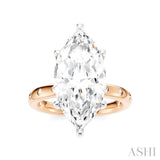 1/5 Ctw Akari Marquise Shape Round Cut Diamond Semi-Mount Engagement Ring in 14K Rose and White Gold