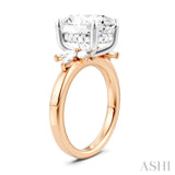 5/8 Ctw Akari Oval Shape Marquise and Round Cut Diamond Semi-Mount Engagement Ring in 14K Rose and White Gold