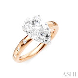 1/5 Ctw Akari Pear Shape Round Cut Diamond Semi-Mount Engagement Ring in 14K Rose and White Gold