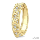1/4 Ctw Pyramid Accent Round Cut Diamond Fashion Hoop Earrings in 10K Yellow Gold
