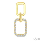 1/3 Ctw Octagonal Shape Link Round Cut Diamond Fashion Earrings in 10K Yellow Gold