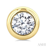 3/4 Ctw Bezel Set Round Cut Diamond Stud Earrings in 14K Yellow Gold