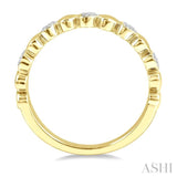 1/20 Ctw Puffed Heart Round Cut Diamond Band in Yellow Gold Vermeil