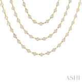 20 Ctw Bezel Set Round Cut Diamond Layered 60-Inch Necklace in 14K Yellow Gold