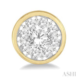 3/4 Ctw Lovebright Round Cut Diamond Stud Earrings in 14K Yellow and White Gold