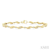 1/4 Ctw Wave Link Round Cut Diamond Fashion Bracelet in 10K Yellow Gold