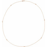 14K Rose Gold 1 3/4 CTW Natural Diamond 7-Station 24" Necklace