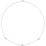 Sterling Silver 1/3 CTW Natural Diamond 3-Station 18" Necklace