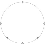 Sterling Silver 3/4 CTW Natural Diamond 5-Station 18" Necklace