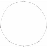 Sterling Silver 3/4 CTW Natural Diamond 5-Station 18" Necklace