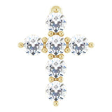 14K Yellow Gold 1/6 CTW Natural Diamond Cross Pendant