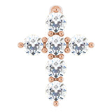 14K Rose Gold 1/6 CTW Natural Diamond Cross Pendant