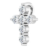 Platinum 1/6 CTW Natural Diamond Cross Pendant