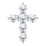 14K White Gold 1/4 CTW Natural Diamond Cross Pendant