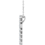 14K White Gold 3/8 CTW Natural Diamond Cross 16-18" Necklace